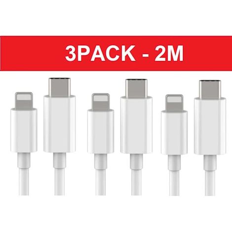 [LCS] Chargeur rapide pour iPhone, adaptateur secteur USB-C 20 W + câble de 2 m, blanc (1 chargeur et 1 câble de charge de 2 m) (1/4)