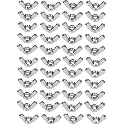 Lot de 50 écrous à oreilles en acier inoxydable 304 M6 (1/4 pouce) - Matériel de fixation à rotation manuelle (1/4)
