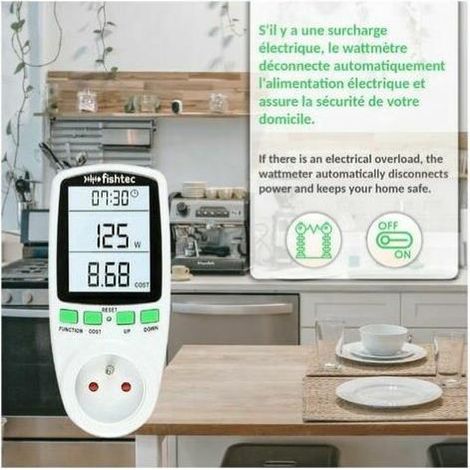 Wattmètre - Maîtrisez vos dépenses énergétiques - Affichage digital de l'électricité (1/4)