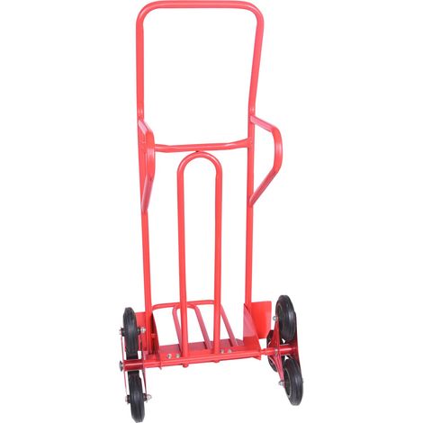 Ks Tools – Diable spécial escalier 250 kg – Construction en acier soudé – Bavette rabattable – Roues pleines pour marches – Hauteur 1285 mm