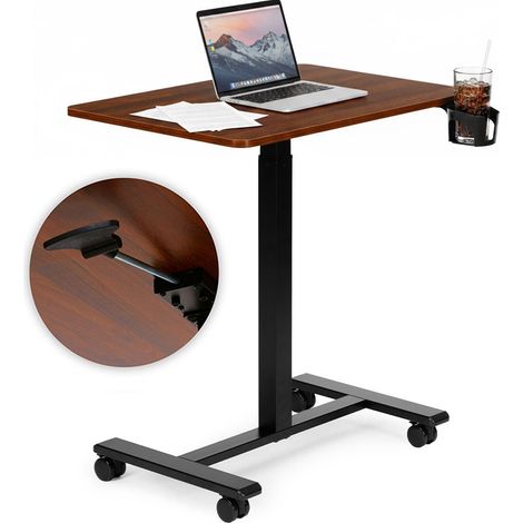 Mobiler hohenverstellbarer schreibtisch mit pneumatischer hohenverstellung 70 x 48 cm 229389639 (1/5)