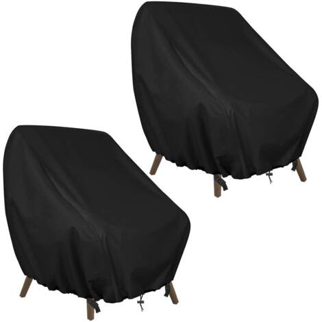 Housse de Chaise de Jardin 2 pièces, Housse pour Fauteuil 89x97x74cm, Housse de Protection pour chaises Extérieur, Tissu Oxford 420D Imperméable, bâche pour chaises de Balcon (1/5)