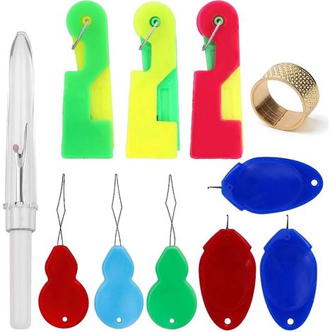 Nadeleinfädler-Set mit Fingerhut, Nähwerkzeug, Bastelset, Zubehör