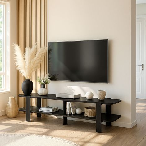 TV Lowboard Glam Schwarz