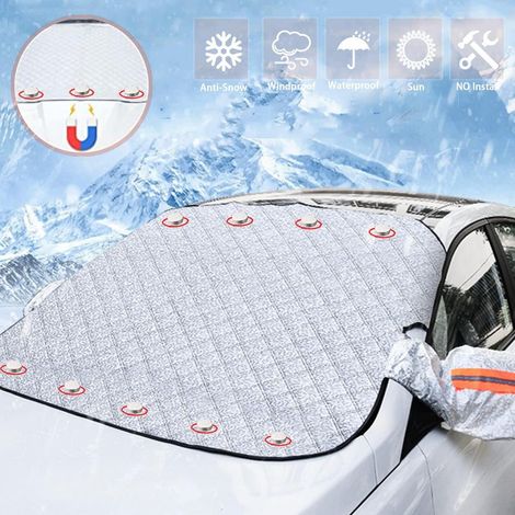 Bâche pare-brise voiture universelle anti-neige, 9 aimants, pliable, protection hiver/été (1/5)