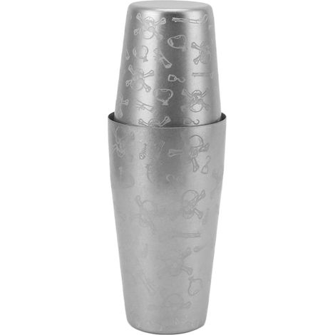 Cocktailshaker aus Edelstahl mit Totenkopf-Design, Boston-Shaker-Set für Mixologie und Hausbar (1/5)
