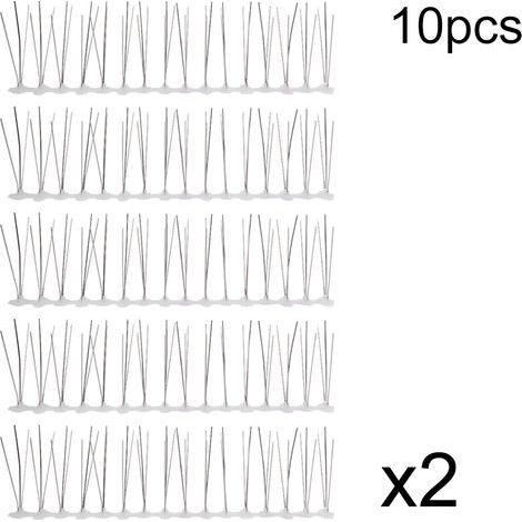Pointes d'oiseaux, pointes de dissuasion de pic en acier inoxydable pratiques pour les avant-toits, balcons, clôtures, garde-corps