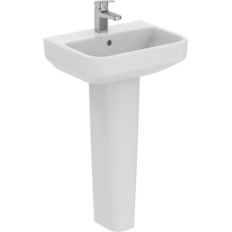 Ideal Standard I.Life S Compact Basin and Full Pedestal 500mm Wide - 1 Tap Hole (1/5)