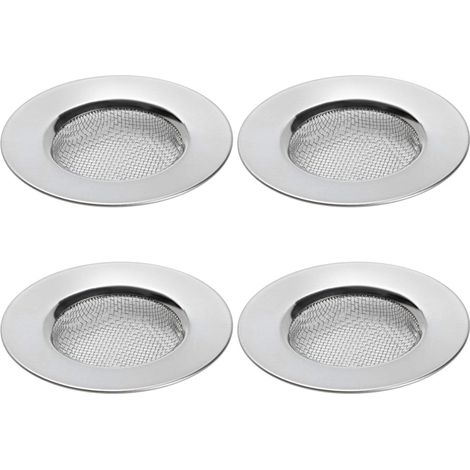 4er-Pack Abflusssiebe für die Dusche, Haarfänger für das Abflussloch der Badewanne oder Küchenspüle, Abflusssieb aus Edelstahl. Durchmesser 6,4 cm (1/5)