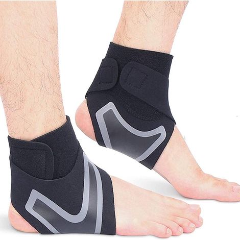 Lot de 2 Chevillères Néoprène Respirantes Homme Femme, Élastique Anti-Entorse Protection Sport, Arthrite, Fasciite Plantaire, Tendinite Achille, Récupération (1/5)
