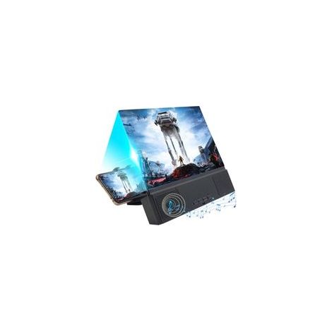 Support Pliable pour Téléphone Portable - JINFGERNE - Amplificateur 3D avec Haut-Parleur Intégré, Loupe d'Écran, Idéal pour Films