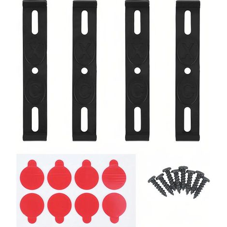 Kennzeichenhalter, 4 Stück, rahmenloser Kfz-Kennzeichenhalter, 3D-unsichtbar, 12 x 2 cm, schwarzer Kennzeichenhalter, für 110 mm Kennzeichen (1/5)