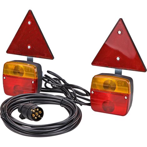 Anhänger Magnet-Beleuchtungssatz 12V mit Rückstrahler 7-polig Rückleuchten Set (1/5)