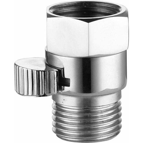 Válvula de cierre de latón para cabezal de ducha con interruptor, rosca macho/hembra de 1/2", cromada, para soporte de cabezal de ducha (1/5)