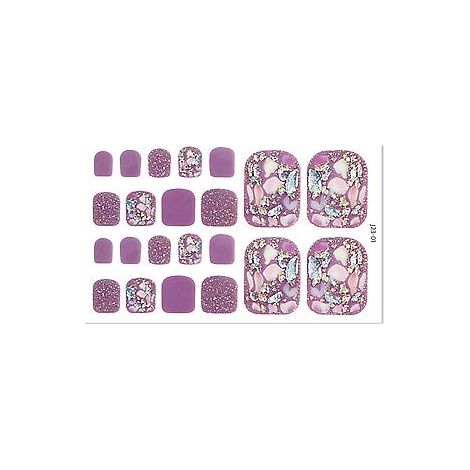 Autocollants pailletés pour manucure des ongles de pieds, patchs pour ongles imperméables et longue durée pour femmes et filles (J23 01)