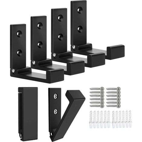 Set aus sechs klappbaren Wandhaken aus Aluminiumlegierung, Tragfähigkeit 15 kg, zum Aufhängen von Jacken und Handtüchern - Crezuo