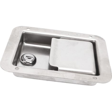 Cadenas à palette en acier inoxydable pour boîte à outils, poignée de camping-car, avec 2 clés, pour remorque, camion ou caravane (1/5)