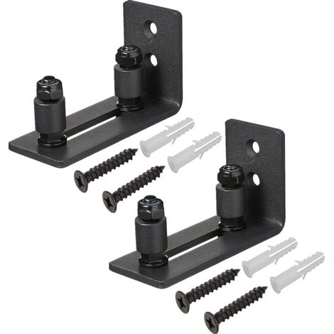 Lot de 2 guides de sol pour porte de grange - En acier carbone - Réglables - Pour différentes tailles de portes coulissantes
