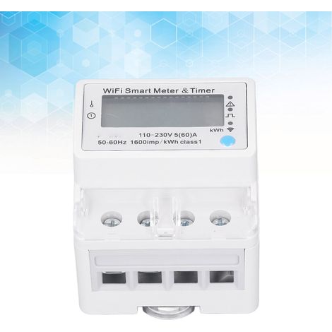 Intelligenter Stromzähler mit digitaler Prepaid-Anzeige an der Schiene, mit WLAN-Anbindung und Betrieb mit 110-230 V Wechselstrom. (1/5)