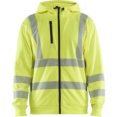 Sweat de travail à capuche zippé haute visibilité 3565 - Jaune S