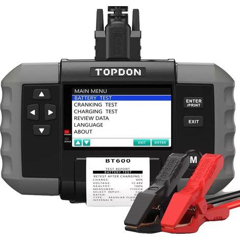 Testeur de batterie, imprimante intégrée, compatibilité multi-véhicules, BT600 (1/5)