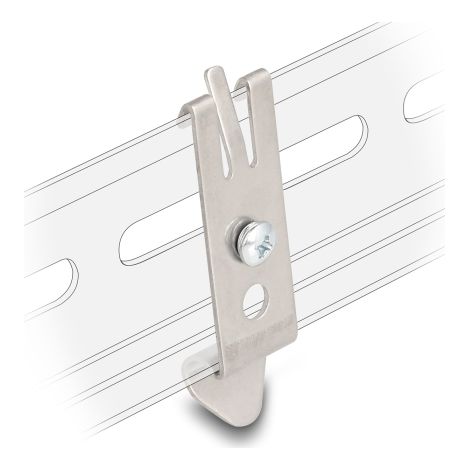Delock Soporte de montaje para carril DIN de 35 mm con 2 orificios de fijaciÃ³n y tornillo de fijaciÃ³n autorroscante T3