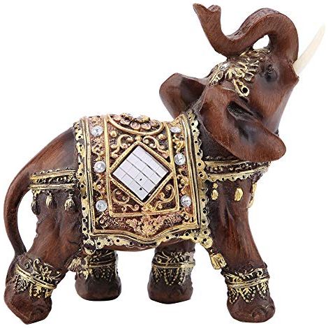 Feng Shui Glückselefantenstatue, Holzskulptur für Reichtum, Geschenk, Heimdekoration (Holzmaserung) (1/5)