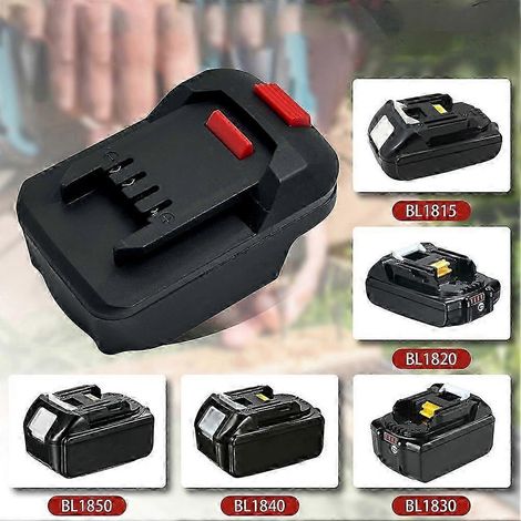 Adaptateur de batterie pour outils électriques, compatible avec les batteries Makita et Parkside X20V Li-Ion, adaptateur pour outils électriques LX (WHBYV). (1/4)