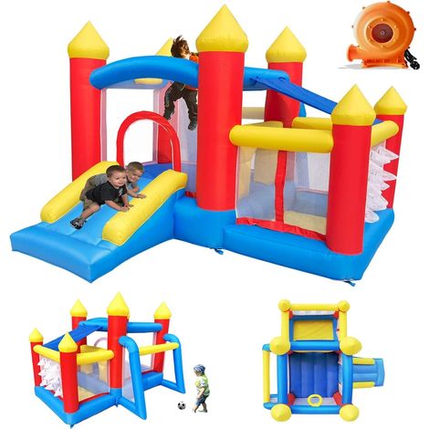 Inflatable Castle with Blower, Indoor/Outdoor Inflatable Castle for 3-8 Year Olds, Holiday/Birthday Gift for Kids 312 x 272 x 200 cm (1/5)