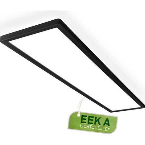 Briloner LED Panel mit EEK A Lichtquelle 98 cm Rechteckig 22,5W, 4800lm, 4000K Neutralweiß Backlight Schwarz - LED Deckenlampe Wohnzimmer Schlafzimmer Büro (1/5)