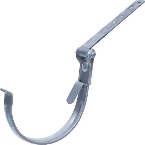 DAPRONA Fer de gouttière réglable, support de gouttière argent pour gouttière demi-ronde, réglable en hauteur et en inclinaison, haute protection contre la corrosion - RG 333