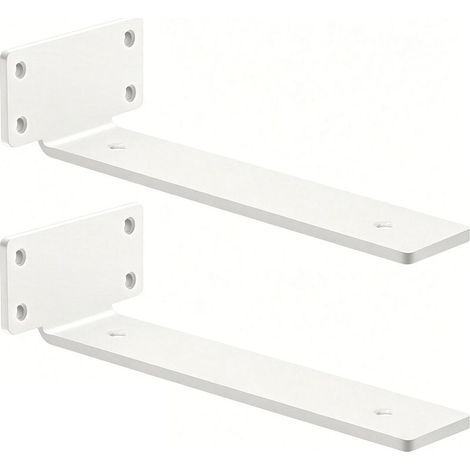 Lot de 2 Equerre Etagere Murale (Blanc 30 cm),Supports Pour étagères Lourdes Industrielles,Equerre Charge Lourde,Supports en L,4 mm d'épaisseur avec Vis (1/5)