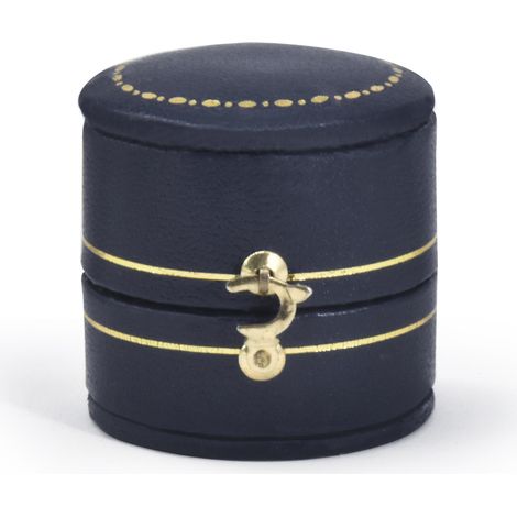 Boîte à bagues vintage bijoux présentoir organisateur boîte sortie en cuir PU(bleu) (1/5)