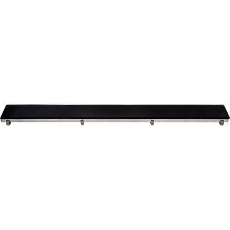 Aloni Duschrinne Ablaufblende Glas Schwarz 60 cm