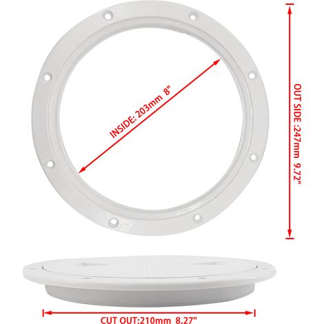 8-inch nylon deck tray, deck cover, manhole cover, marine and nautical hardware accessories, fan-shaped nylon deck tray.