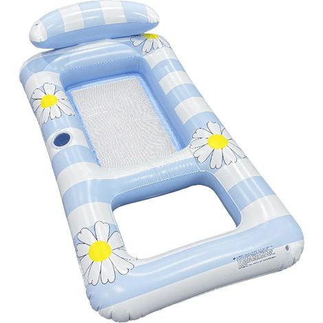Flotadores para adultos para piscina, balsa inflable con reposacabezas para flotar en el agua - Tumbona flotante para la playa (1/5)