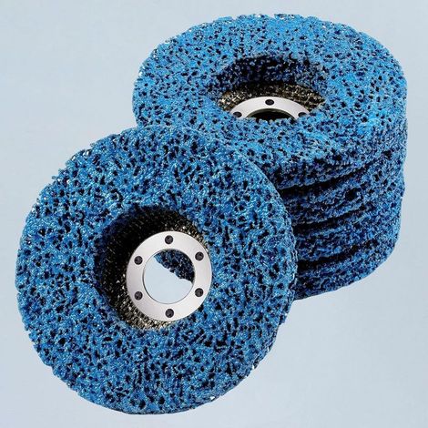 Lot de 5 bleu disques de décapant de peinture de 115 mm pour meuleuse d'angle, nettoyer et enlever le revêtement de peinture, la rouille, les soudures (1/5)