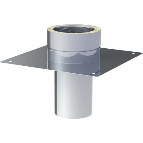 Plaque de base inox pour rehausse conduit de cheminée Ø 200/250 mm