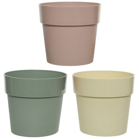 VASO TONDO IN PLASTICA D.16XH15CM ASSORTITO