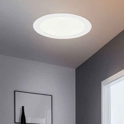 Faretto da incasso plafoniera plafoniera soggiorno luce sala da pranzo lampada corridoio, bianco opale, 1x LED 18W 1200Lm 3000K, PxH 22,5x2,5 cm