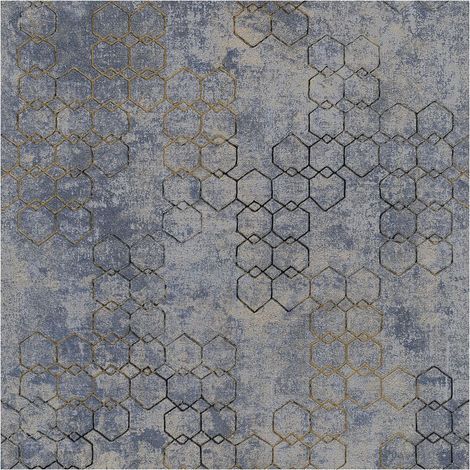 Graphic wallpaper wall Profhome 374245 non-woven wallpaper slightly textured design shiny blue gold grey 5.33 m2 (57 ft2) (1/5)