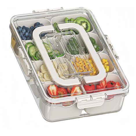 Lunchbox mit Trennwand, 8 herausnehmbaren Fächern, Aufbewahrungsbox für Lebensmittel, wiederverwendbare Party-Lunchbox