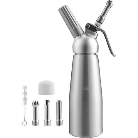 Randaco Distributeur de crème 500ML Whipper Siphon à Chantilly Professionnel Aluminium en acier inoxydable Siphons pour Mousses et Crèmes (1/5)