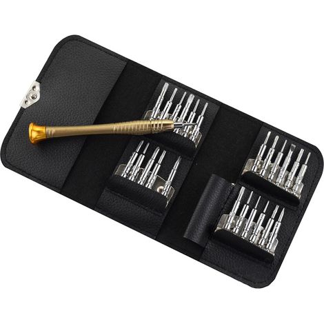 Tournevis de précision Mini 25 en 1 Kit de tournevis Outil de réparation pour smartphones, ordinateurs portables, ordinateurs portables, montres, bijoux, jouets, lunettes, etc. Kit de tournevis avec é (1/5)