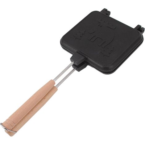 Poêle à Frire Double Face, Appareil Croque monsieur sur gaz, Gaufrier, Poêle Antiadhésive Pour le Petit-déjeuner Avec Poignée Amovible, Pour les Toasts, La Maison, La Cuisine, Le Petit Déjeuner (1/5)