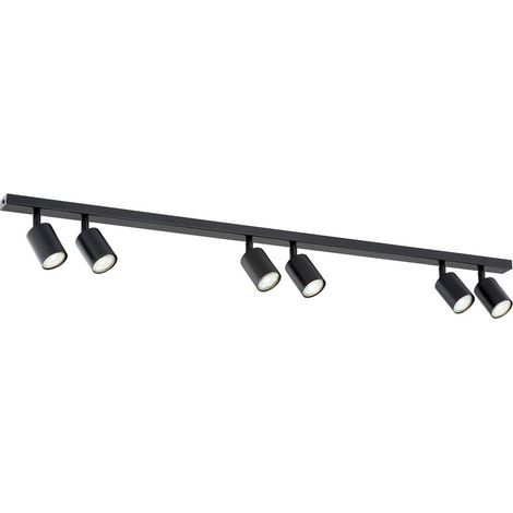 Plafonnier barre noir minimaliste 116 cm 6xGU10 Flash (1/5)