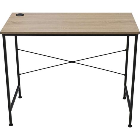 Mesa estudio modelo Deck acabado en Oak / Negro, 72cm(alto) 90cm(ancho) 45cm(fondo) (1/5)