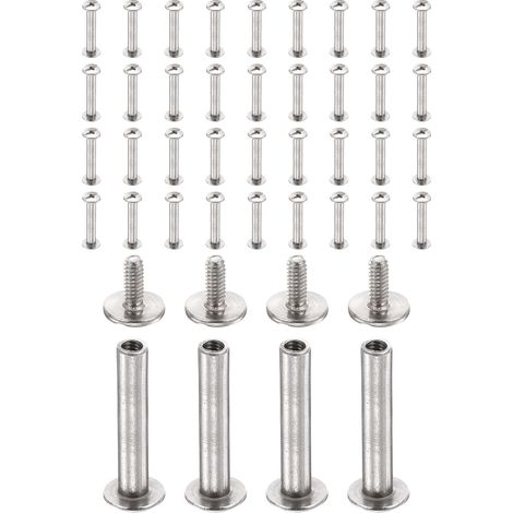 40 Jeux De Vis Chicago M2x16mm Longueur 5mm Rivet Métallique À Tête Phillips Clou Rivet Goujon Boulons Rivets Vis De Fixation Pour DIY Ceinture En Cuir Sac Reliure Livre, Argent (1/5)