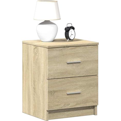 vidaXL Bedside Cabinets 2 pcs with 2 Drawers Sonoma Oak 40x36x50 cm (1/5)