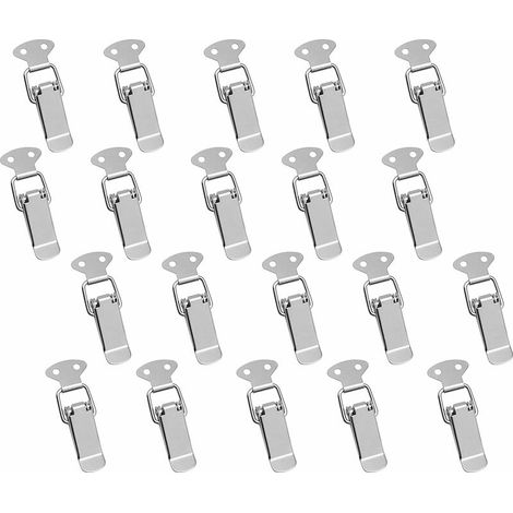 royaluxe - Paquet de 20 loquets en metal avec fermetures a levier ajustables a verrou, Tiroir Hardware Boîte à Outils en Acier Inoxydable Fermoir à Bascule pour Armoire, Porte, Boîte, cas Sans Serrure (1/5)